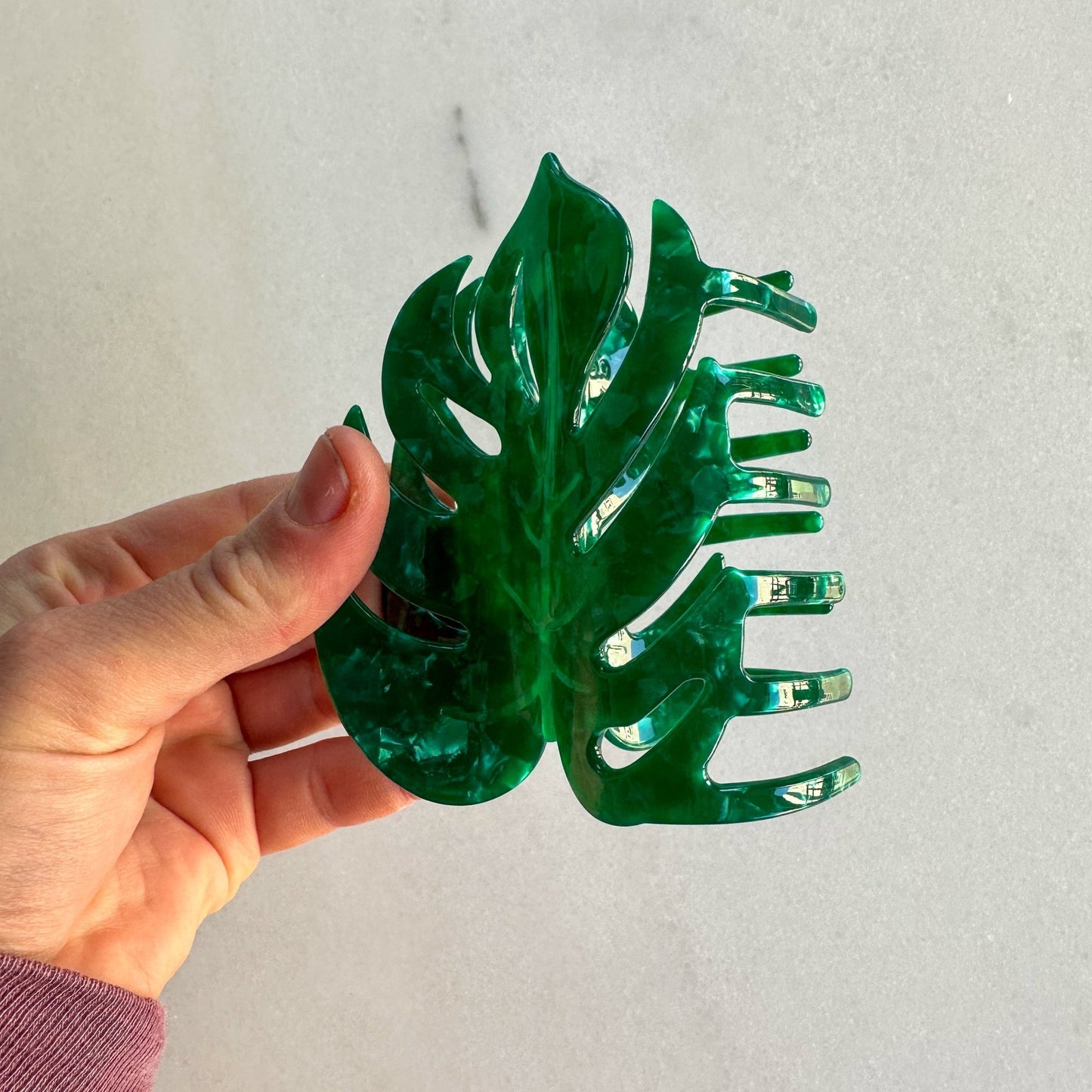 Monstera Hair Claw Clip
