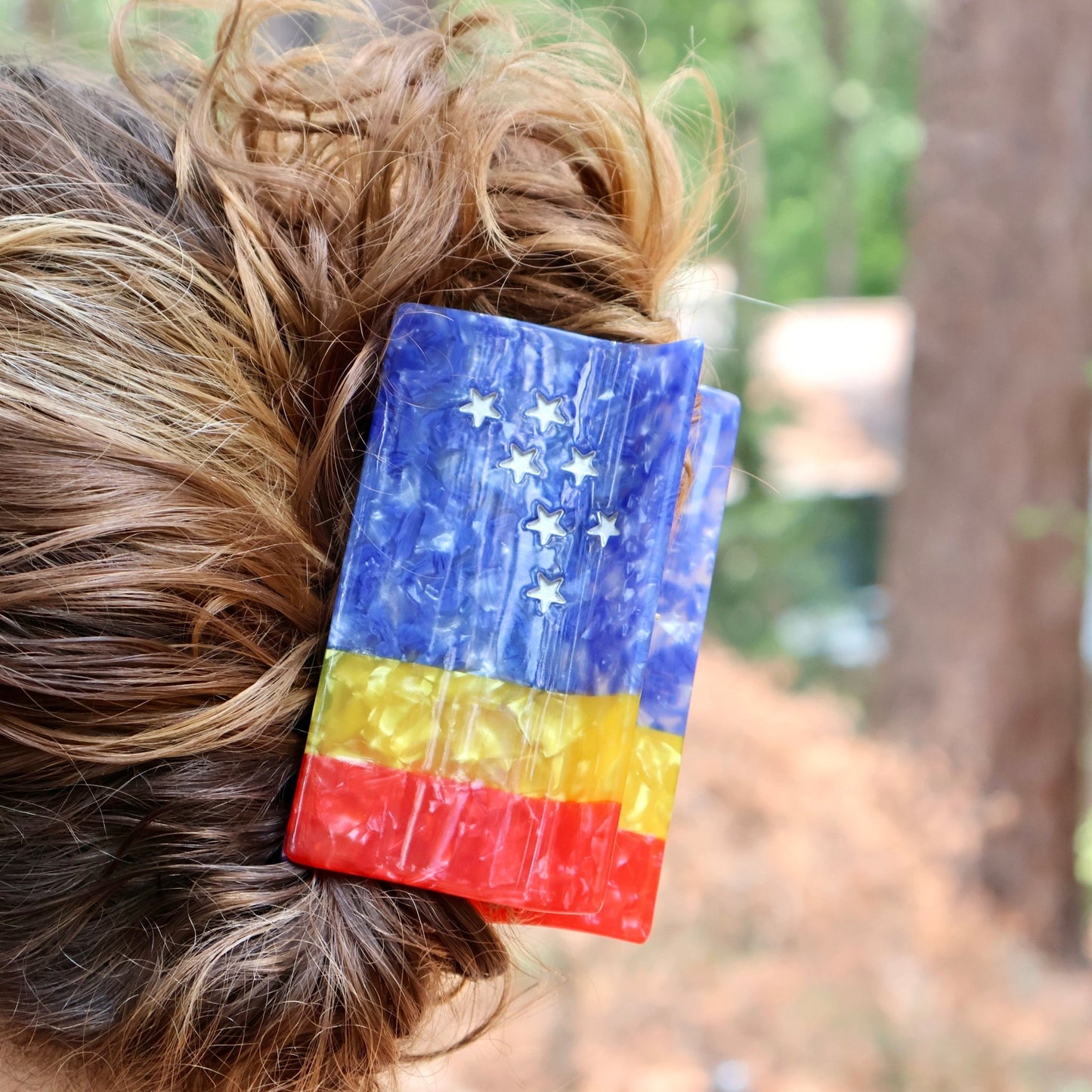 BIG Bull City Flag Hair Claw Clip