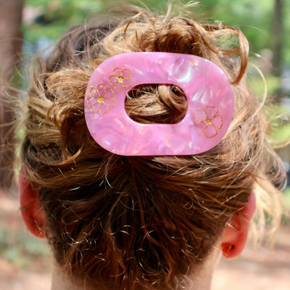 Pink Hibiscus Flat Hair Clip