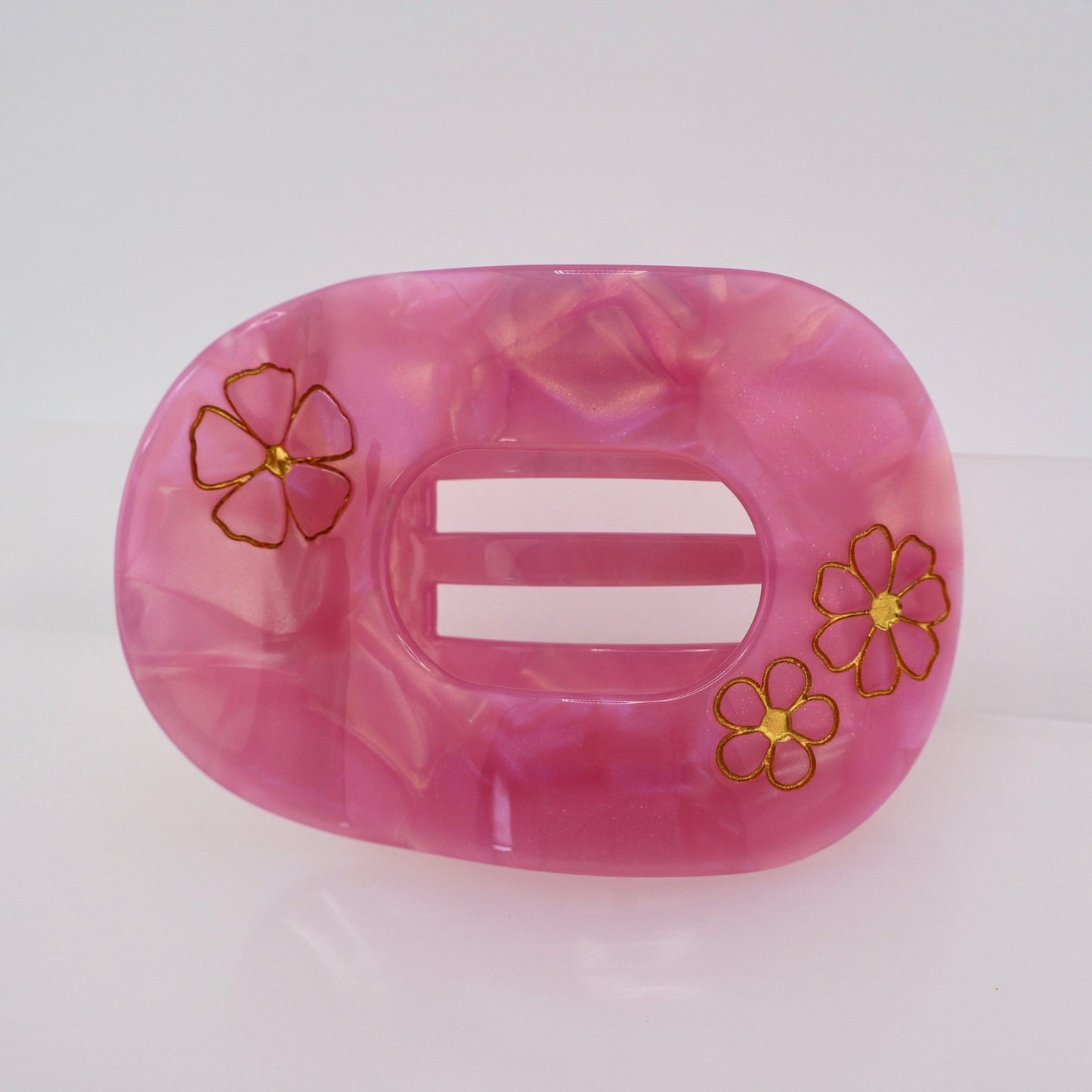 Pink Hibiscus Flat Hair Clip